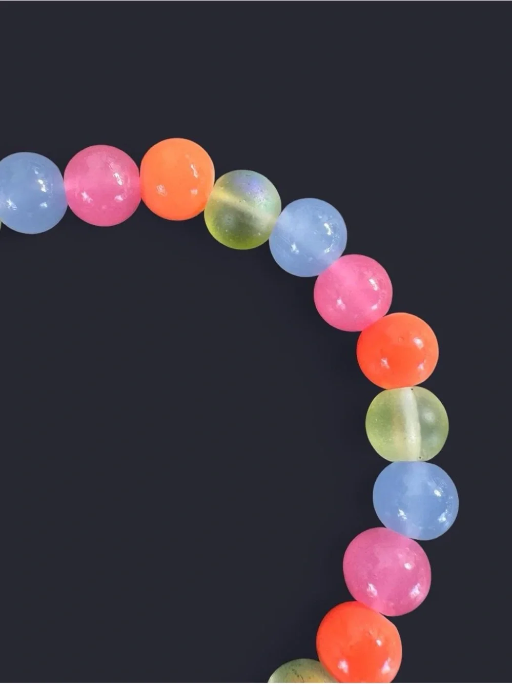 Bubblegum Beam Glass Bead Bracelet